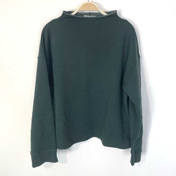 Madewell Long-Sleeve Funnel-Neck Sweatshirt Luxury Forest Large NT723 Athleisure - Picture 2 of 13